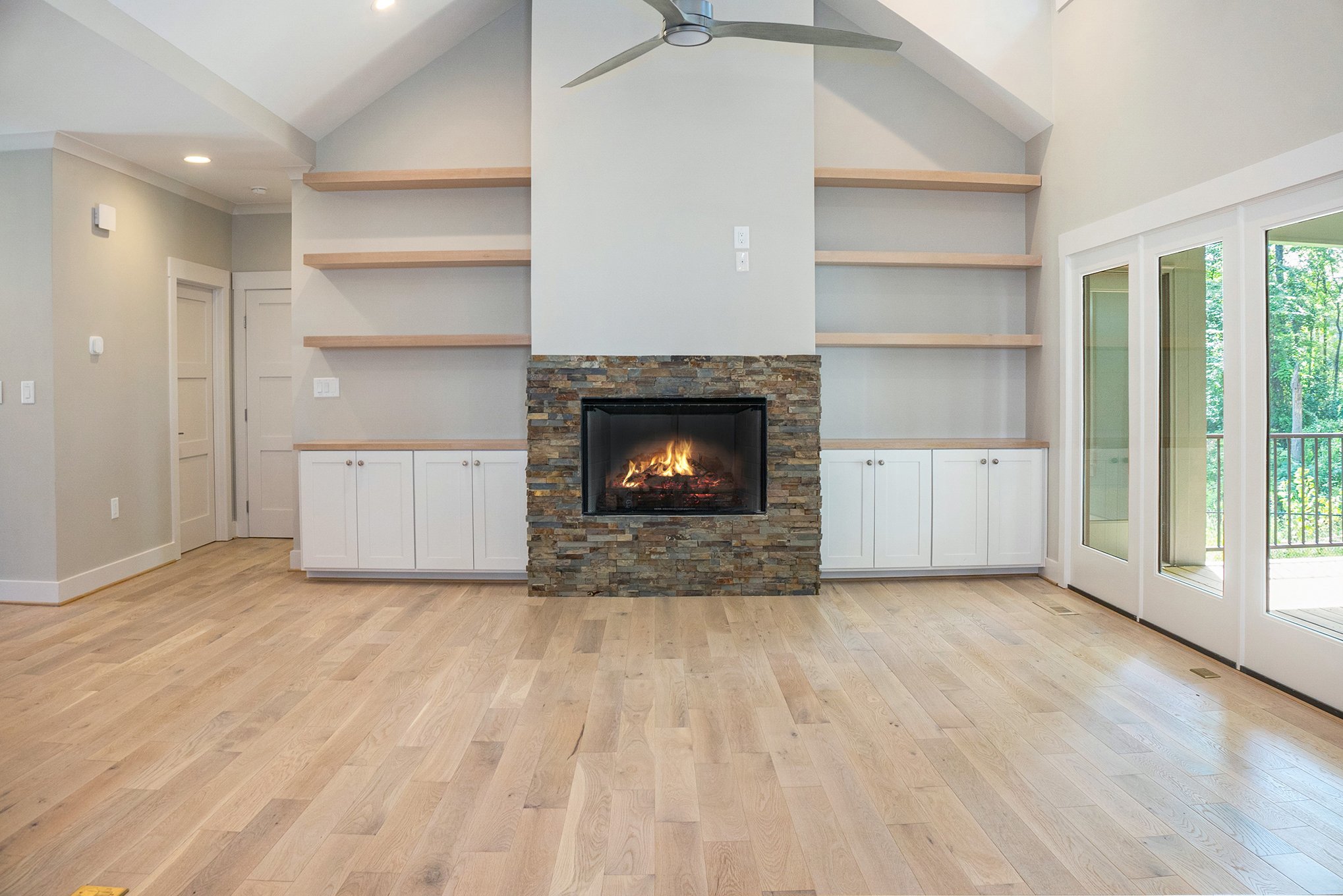 a fireplace in a move-in ready home